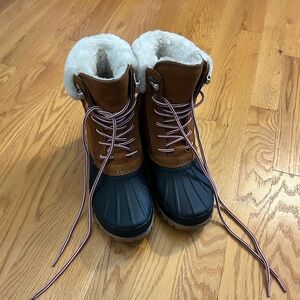 Woman's JCrew Brown and Blue Winter Boots